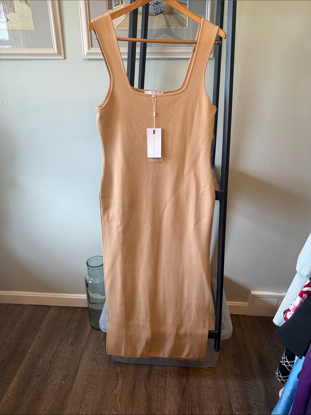 Endless Rose Tan Sleeveless Maxi Knit Dress